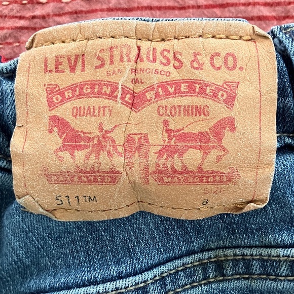 Levi's Kids size 8 years Blue 511 Jeans with cloth covered elasticized waist - Picture 15 of 16